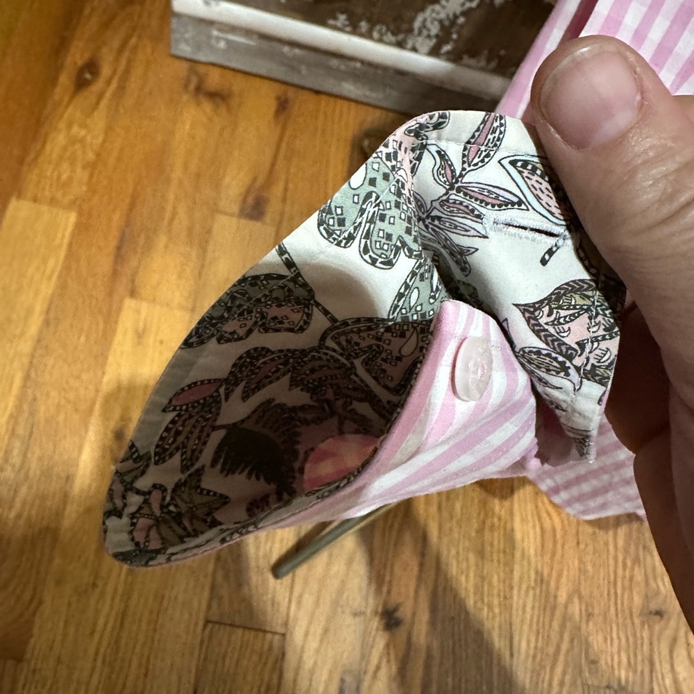 Ladies 12 Fior da Liso Pink Button Down Dress Shirt - Picture 5 of 9